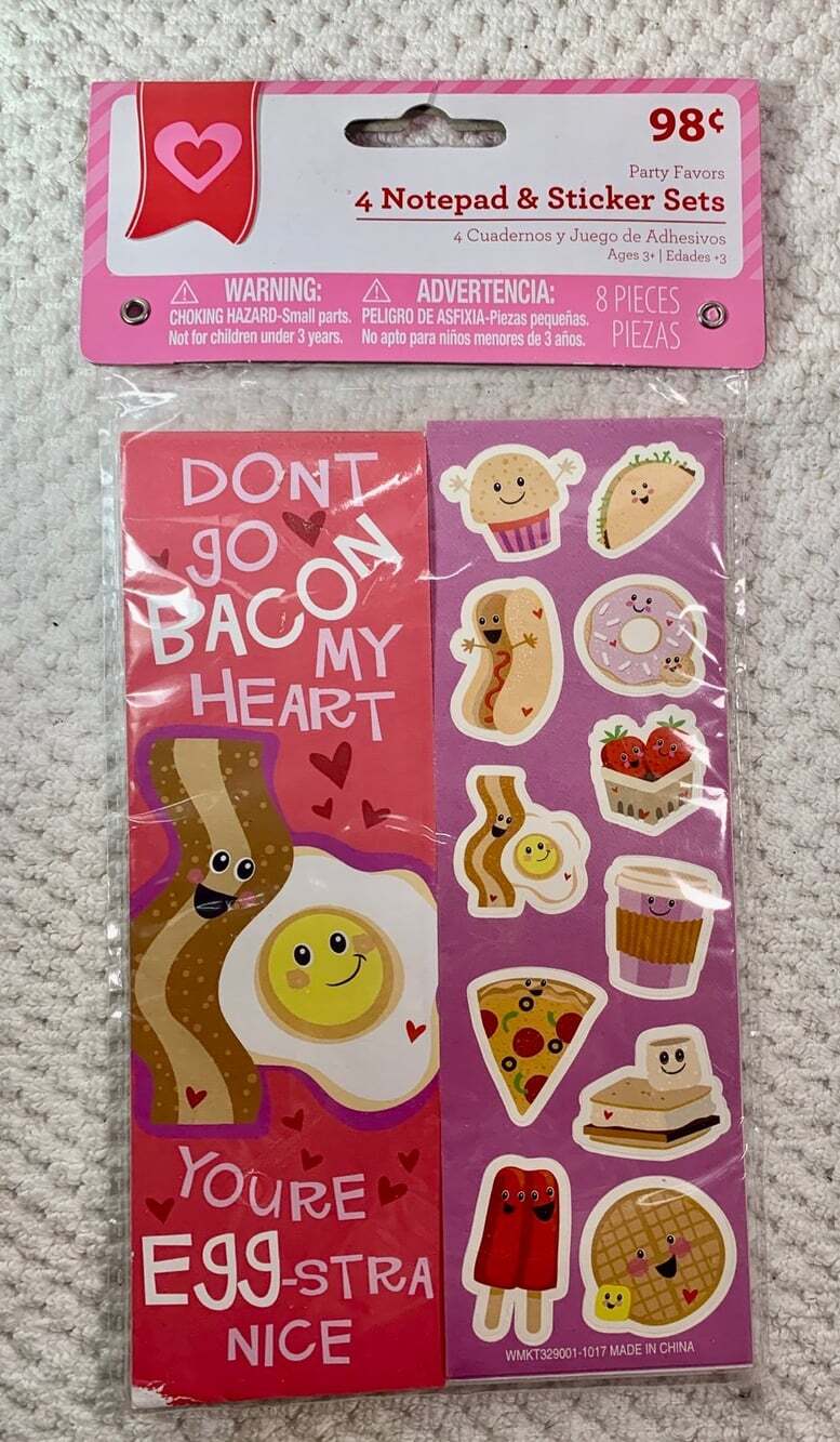 Bacon and Food stickers and little note pads